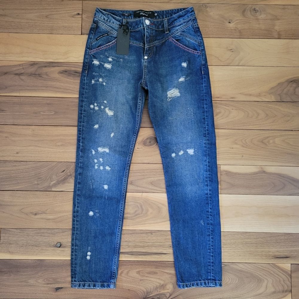 PHILIPP PLEIN straight destressed jeans 26